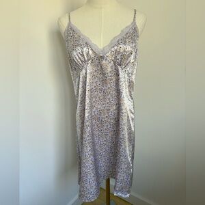 HM Purple Flower Slip Dress with Lace Trim
